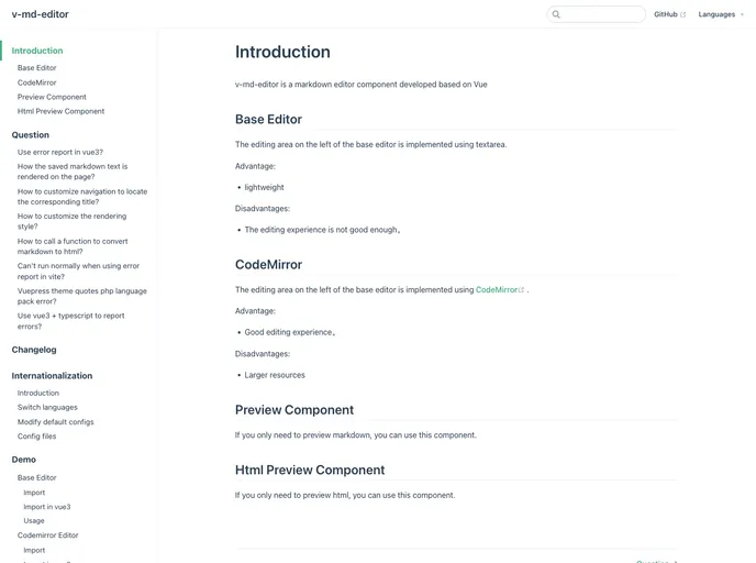 Vue Markdown Editor screenshot