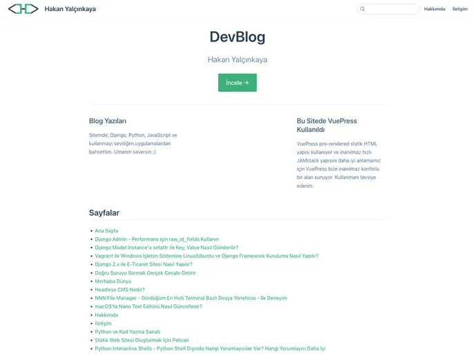 Hakanyalcinkaya.github.io screenshot