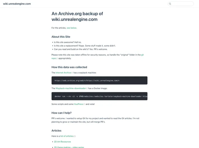 Wiki.unrealengine.com screenshot