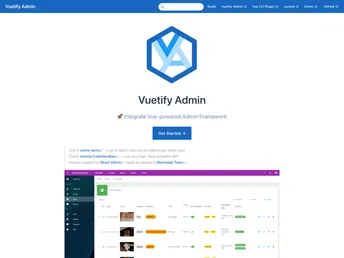 Vuetify Admin screenshot