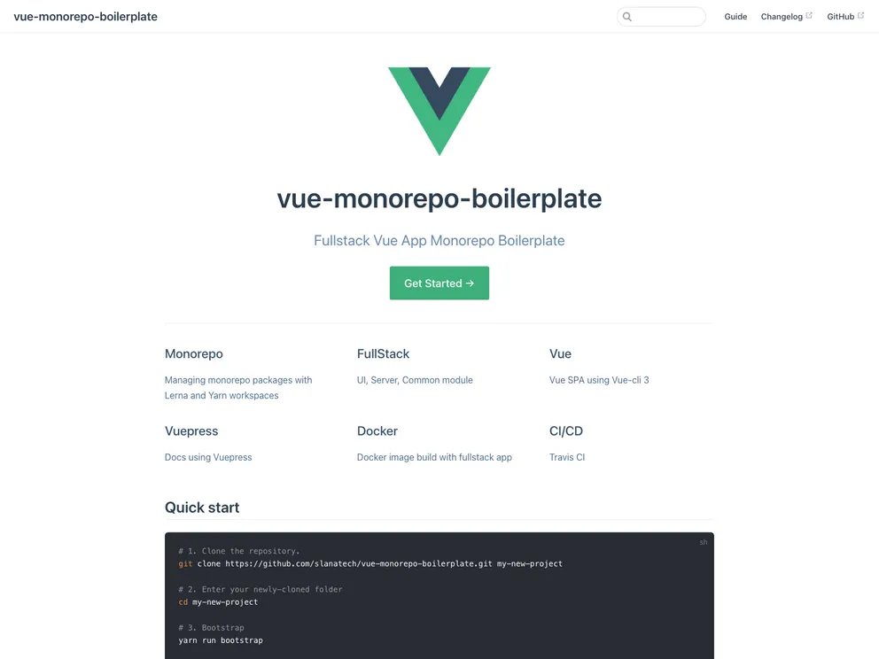 Vue Monorepo Boilerplate screenshot