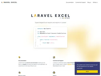 Laravel Excel Docs screenshot