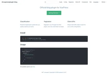 Vuepress Plugin Blog screenshot