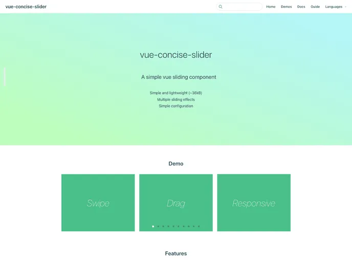 Vue Concise Slider screenshot